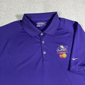 Nike Golf Polo Shirt Men L Purple Arnold Palmer Invitational Tour Issued Dri-Fit